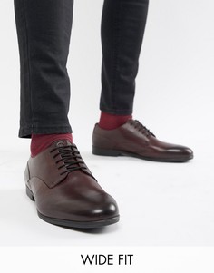 Кожаные строгие туфли для широкой стопы H By Hudson Axminster-Красный
