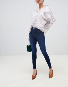 Темные облегающие джеггинсы с классической талией River Island Molly-Синий