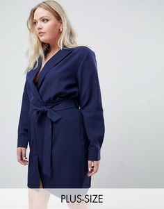 Платье с запахом и поясом Unique 21 Hero-Темно-синий