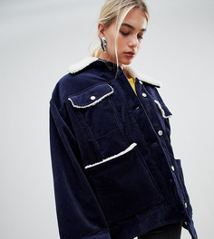 Темно-синяя вельветовая куртка Weekday-Темно-синий