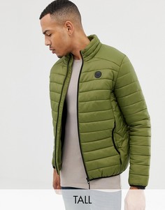 Легкая стеганая дутая куртка с воротником-стойкой D-Struct TALL-Зеленый
