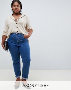 Узкие джинсы в винтажном стиле с завышенной талией ASOS DESIGN Curve Farleigh-Синий