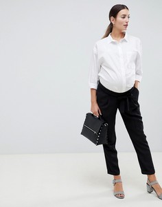 Брюки-галифе с поясом ASOS DESIGN Maternity-Черный