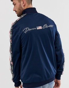 Темно-синяя спортивная куртка с полосами по бокам Penn Sport-Темно-синий