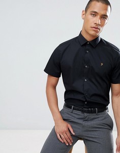 Приталенная строгая рубашка с короткими рукавами Farah-Черный цвет