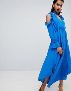 Платье с вырезами на плечах Current Air-Синий
