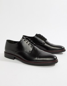 Черные туфли с перфорированной вставкой на носке Silver Street-Черный