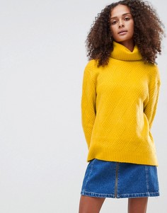 Водолазка с декоративной строчкой ASOS DESIGN-Желтый