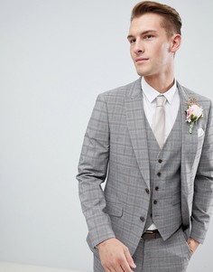 Серый пиджак в клетку Burton Menswear wedding