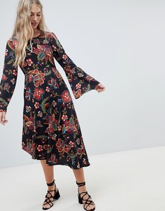 Платье с цветочным принтом и асимметричным краем Vero Moda-Мульти