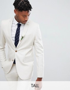 Приталенный пиджак из ткани с добавлением льна Farah Wedding-Светло-бежевый