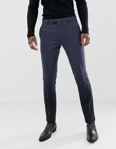 Темно-синие супероблегающие брюки с эффектом омбре Twisted Tailor-Синий