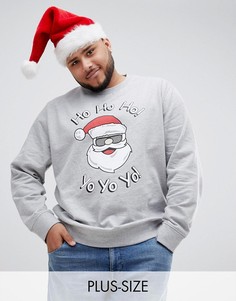 Джемпер с круглым вырезом Threadbare Plus Yo Yo Yo Santa-Серый