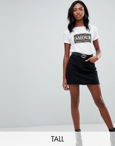 Черная джинсовая мини-юбка Missguided Tall-Черный