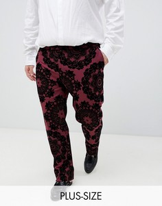 Супероблегающие брюки скинни с контрастной флоковой отделкой Twisted Tailor-Красный