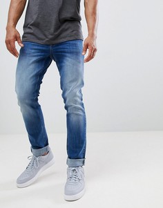 Выбеленные джинсы скинни цвета индиго Cavalli Class-Синий