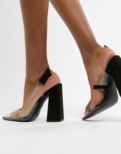 Черные туфли на блочном каблуке Public Desire Lure-Черный