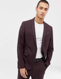 Темно-коричневый приталенный пиджак ASOS DESIGN