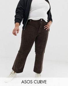 Коричневые укороченные расклешенные джинсы ASOS DESIGN Curve Egerton-Коричневый