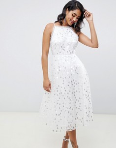 Платье миди с пайетками ASOS EDITION-Белый