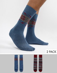 Две пары носков Totes Mens-Темно-синий