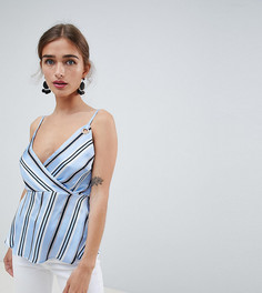 Топ на бретельках в полоску River Island Petite-Синий