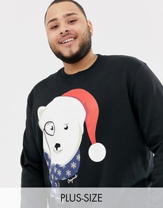 Черный новогодний свитшот Jack & Jones Originals