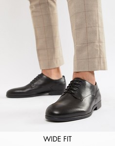 Черные кожаные строгие туфли для широкой стопы H By Hudson Axminster-Черный