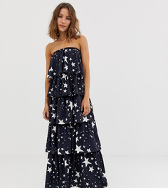 Ярусное платье миди ASOS MADE IN KENYA-Черный