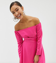 Короткое приталенное платье с открытыми плечами COLLUSION-Розовый