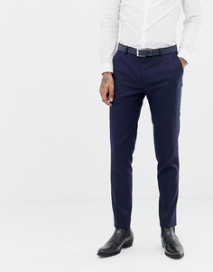 Темно-синие супероблегающие брюки с добавлением шерсти Twisted Tailor-Темно-синий