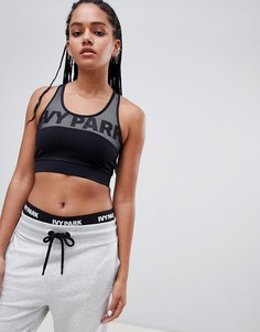 Кроп-топ с сетчатой накладкой Ivy Park-Черный