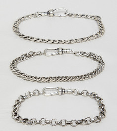 Набор серебристых браслетов-цепочек Reclaimed Vintage inspired эксклюзивно для ASOS-Серебряный