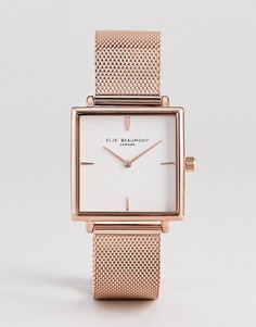 Розово-золотистые часы с сетчатым браслетом Elie Beaumont EB818.4-Золотой