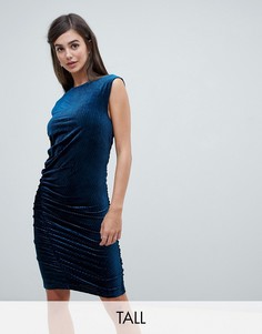Бархатное велюровое платье Y.A.S Tall-Синий