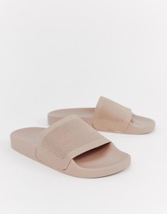 Шлепанцы с трикотажными ремешками ASOS DESIGN-Neutral
