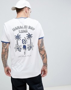 Белая футболка с принтом на спине Brooklyn Supply Co-Белый