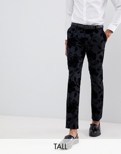 Супероблегающие брюки с набивкой флок Twisted Tailor-Серый