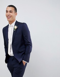 Темно-синий облегающий пиджак Burton Menswear wedding