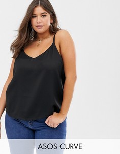 Свободный топ на бретелях ASOS DESIGN Curve - eco-Черный