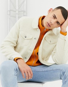Светло-бежевая флисовая куртка в стиле вестерн ASOS DESIGN-Neutral