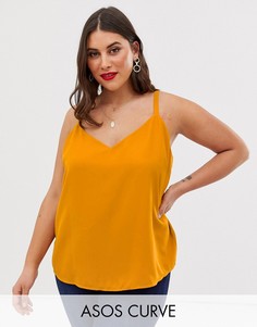 Свободный топ на бретелях ASOS DESIGN Curve - eco-Белый
