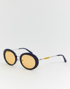 Овальные солнцезащитные очки Calvin Klein Jeans CKJ18701S-Темно-синий