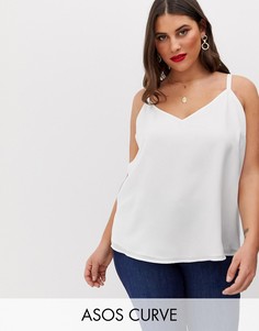Свободный топ на бретелях ASOS DESIGN Curve - eco-Белый