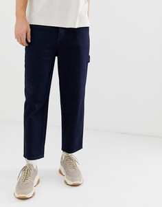 Свободные джинсы цвета индиго в крапинку ASOS WHITE-Темно-синий