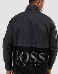 Черная легкая куртка с сетчатой вставкой сзади и логотипом BOSS Obaav tyvek-Черный