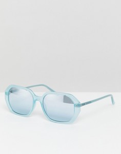 Синие солнцезащитные очки шестигранной формы Calvin Klein CK18535S-Синий