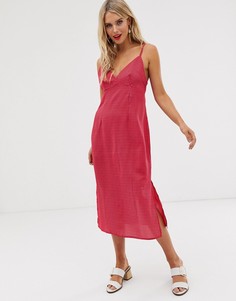 Платье миди на бретелях в горошек Glamorous-Розовый