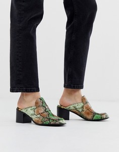 Мюли с разноцветным змеиным рисунком Jeffrey Campbell-Мульти