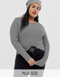 Лонгслив в рубчик с полосками Junarose-Мульти